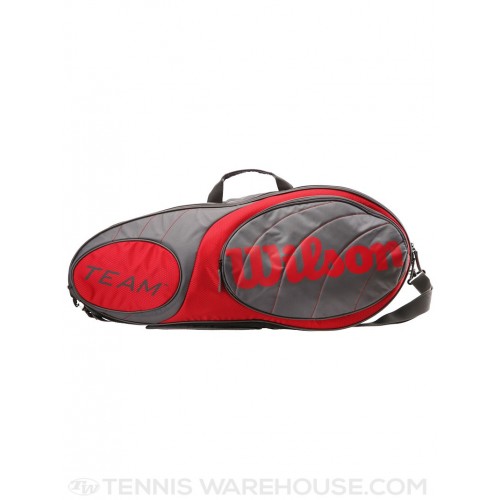 Túi Tennis Wilson Team Gunmetal/Red 6-Pack Xách Tay