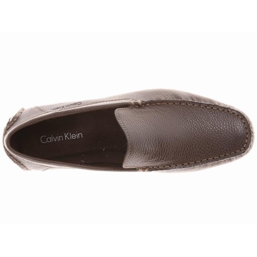Giày Lười Da Nâu Nam Calvin Klein Menton Hàng Hiệu