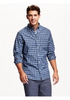 Áo Sơ Mi Nam Old Navy Slim-Fit Xanh Kẻ Ô Cao Cấp