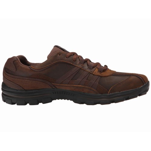 Giày Nam SKECHERS Relaxed Fit Braver - Nostic Nâu Cao Cấp