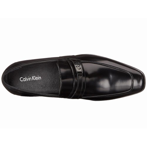 Giày Lười Calvin Klein Nam Bartley Da Đen Bóng Công Sở