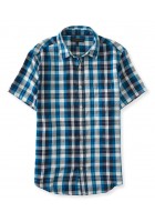 Áo Sơ Mi Aero Plaid Woven Xanh Caro Tay Ngắn