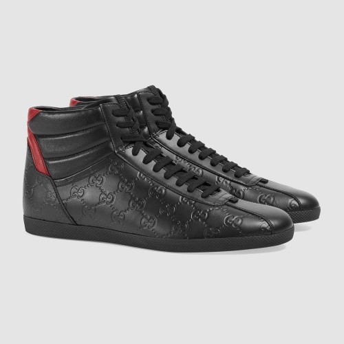 Giày Sneaker Cao Cổ Gucci Họa Tiết Logo Trẻ Trung