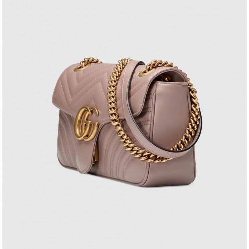 Túi Nữ Gucci Đeo Vai Marmont Với Logo GG Chất Da Mềm