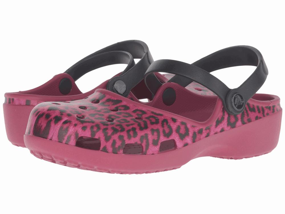 giày sandal nữ Crocs Karin Leopard Print chính hãng