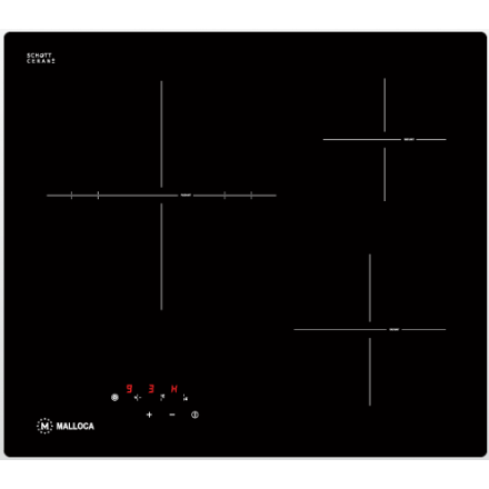 Bếp điện hồng ngoại Malloca MR 593 có 3 vùng nấu