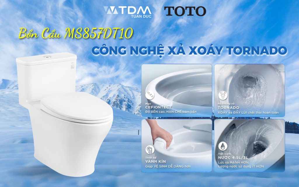 Bồn cầu TOTO MS857DT10 dùng bao nhiêu nước? Cách tiết kiệm nước hiệu quả